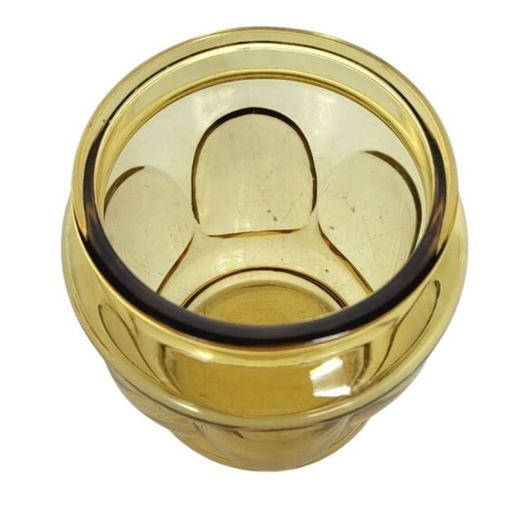 Vintage MCM Amber Glass Thumbprint Bubble Apothecary Canister Candy Jar 8" - Picture 8 of 12